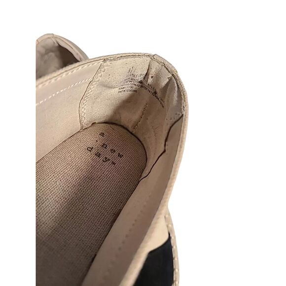 A New Day Size 8.5 Slip On Shoes Espadrille Flats Black Beige Canvas Classic - Picture 5 of 12